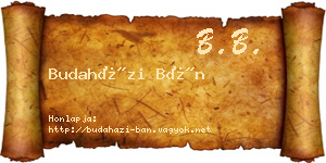 Budaházi Bán névjegykártya